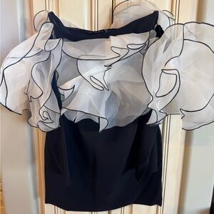 Elegant Black and White Mini Dress